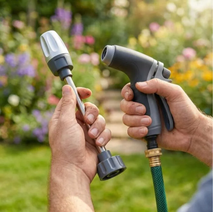 Qinux AquoXis Sprayer & Nozzle Holding in Hands